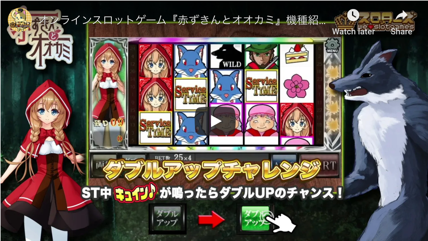 【オンラインスロット機種紹介】『赤ずきんとオオカミ』5リールスロット