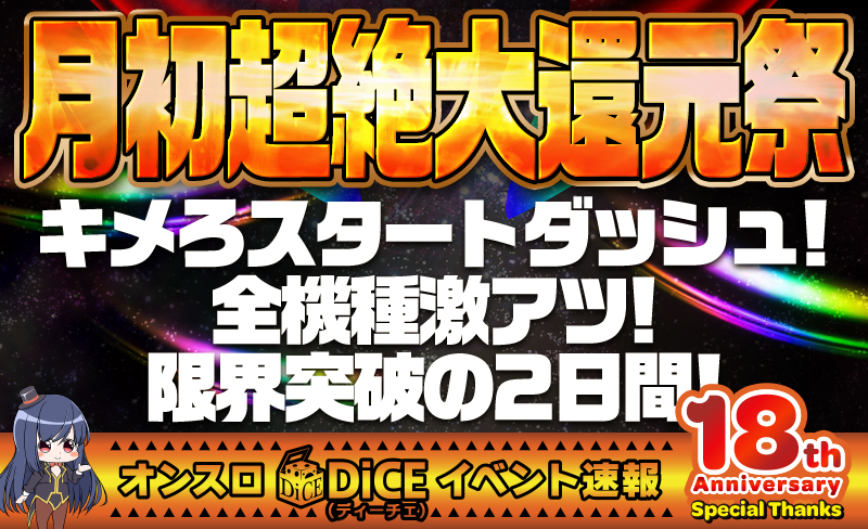 月初超絶大還元祭