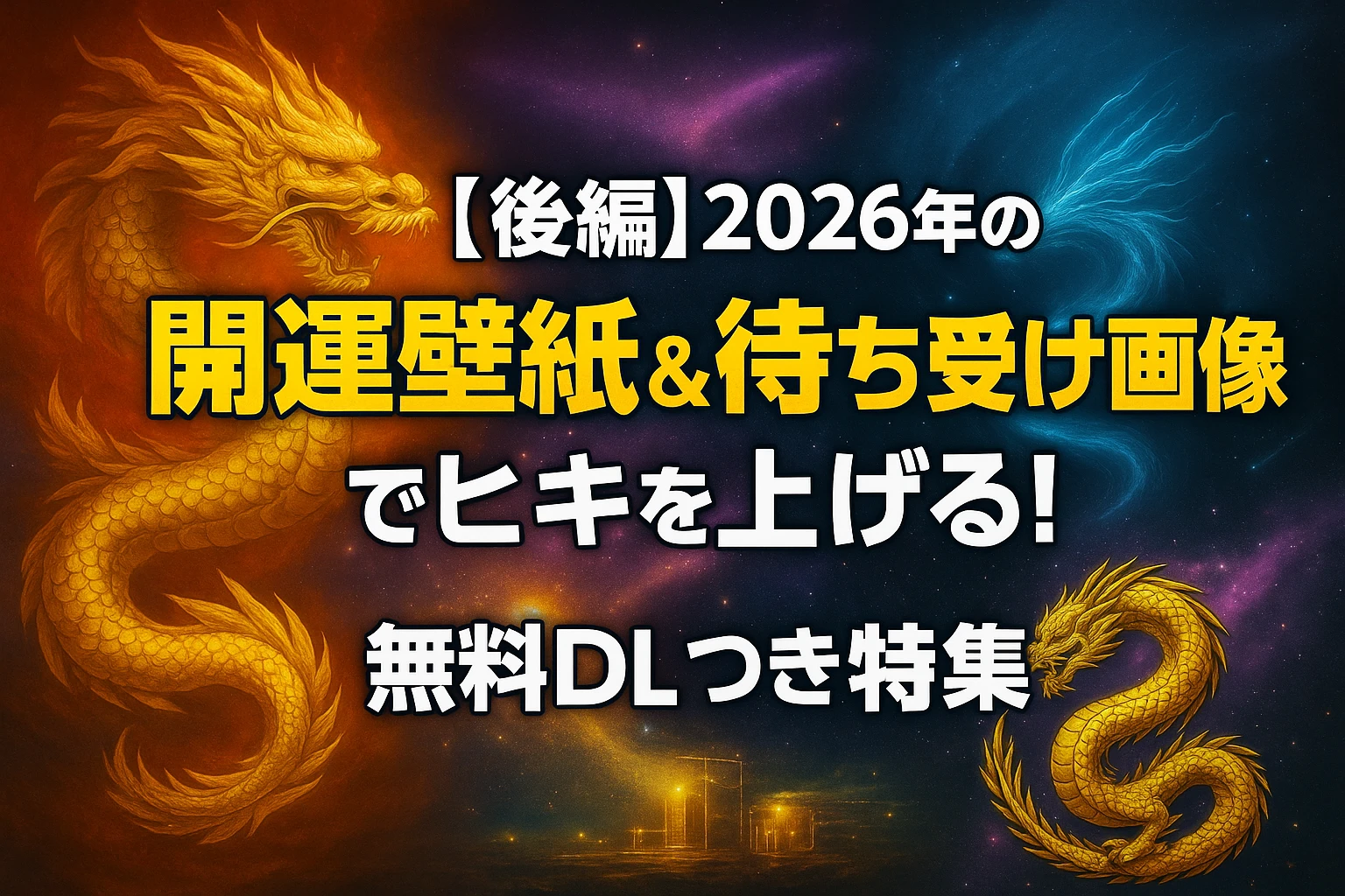 2026年の開運壁紙＆待ち受け画像特集【後編】（黄金龍と宇宙ドラゴン）
